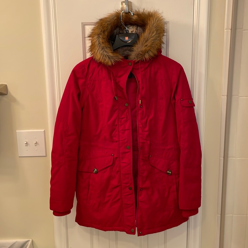 womens lined hooded winter coat